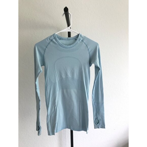 Lulu Lemon Swiftly Tech Long-Sleeve Shirt 2.0 | Hip Length | Size 2 | Light Blue - Picture 1 of 7